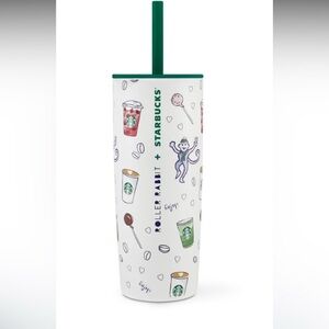 Starbucks Roller Rabbit White and Green Tumbler